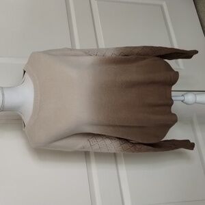Jardin by Macris Brown cream ombre sweater with vented long sleeves l-xl